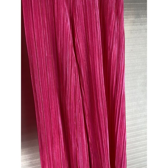 Fashion Nova 2pc Pants Top Sz S Pink Ribbed Long Sleeve Button Down V-Neck Sheer - Picture 6 of 16